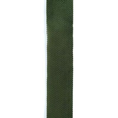 Corbata de punto verde musgo