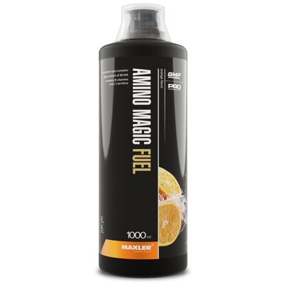 Maxler Amino Magic Fuel, Orange, 1000ml, Complejo de aminoácidos con L-carnitina y vitamina B6