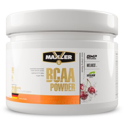 Maxler BCAA Powder, Cherry, 210g, Essential Amino Acids, L-Leucine, L-Isoleucine, L-Valine