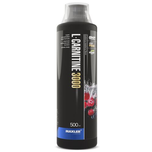 Maxler L-Carnitine 3000, Blaubeere-Himbeere, 500ml, Vegan, L Carnitin Liquid, L Carnitin Flüssig