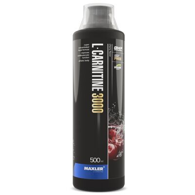 Maxler L-Carnitine 3000, Cerise, 500 ml, Végétalien, L Carnitine Liquide, L Carnitine Liquide
