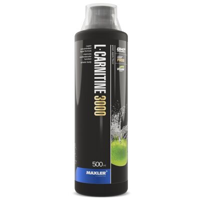 Maxler L-Carnitine 3000, Grüner Apfel, 500ml, Vegan, L Carnitin Liquid, L Carnitin Flüssig