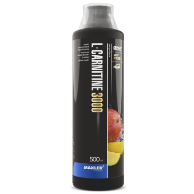 Maxler L-Carnitine 3000, Mango, 500ml, Vegan, L Carnitin Liquid, L Carnitin Flüssig