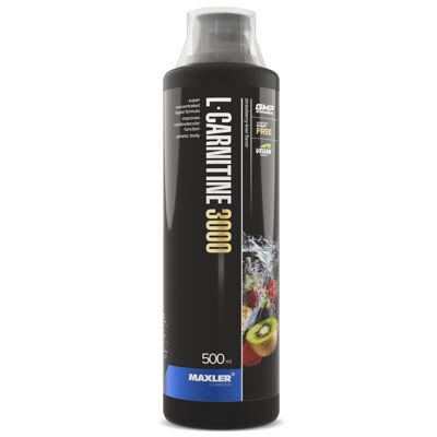 Maxler L-Carnitina 3000, Fragola-Kiwi, 500ml, Vegano, L Carnitina Liquida, L Carnitina Liquida