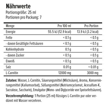 Maxler L-Carnitine 3000, agrumes, 7x25ml, végétalien, L-carnitine liquide, L-carnitine liquide 2