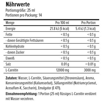 Maxler L-Carnitine 3000, Pomme Verte, 14x25ml, Végétalien, L Carnitine Liquide, L Carnitine Liquide 2