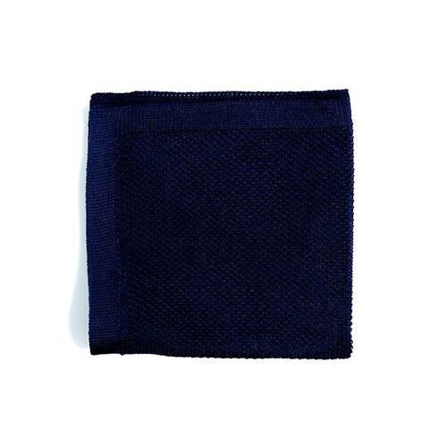 Navy blue knitted pocket square