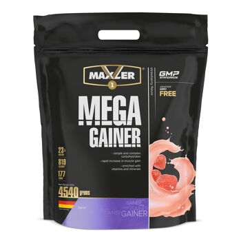 Maxler Mega Gainer, fraise, 4540 g, gain de poids 1