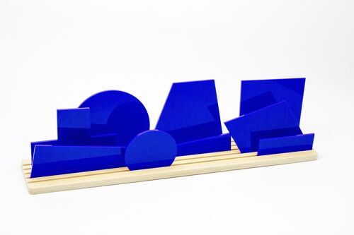 Shapes of Suprematism Blue 3D Art Silhouette (toy diorama & decor)
