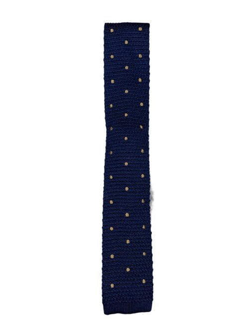 Navy Blue Polka Dot Knitted Tie 3
