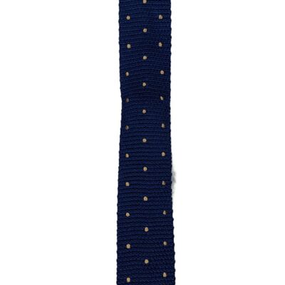 Navy Blue Polka Dot Knitted Tie 3