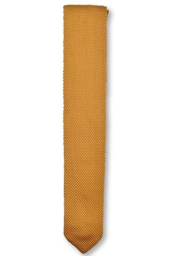 Cravate en tricot orange braise