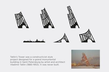 Formes de la tour Tatlin 3D Art Silhouette (diorama et décoration) 5