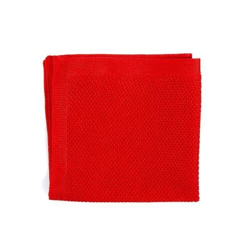 Pillar box red knitted pocket square
