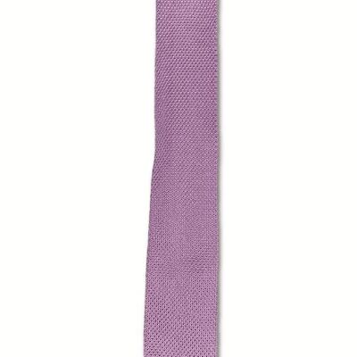 Corbata de seda de punto rosa
