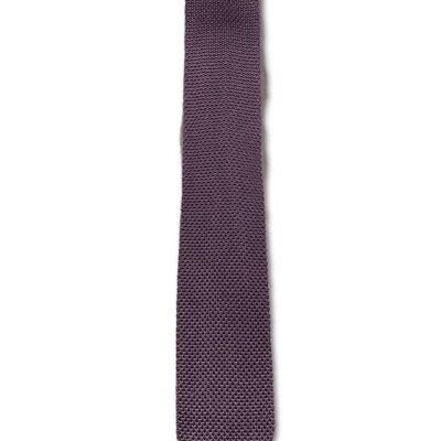 Cravatta lavorata a maglia prugna