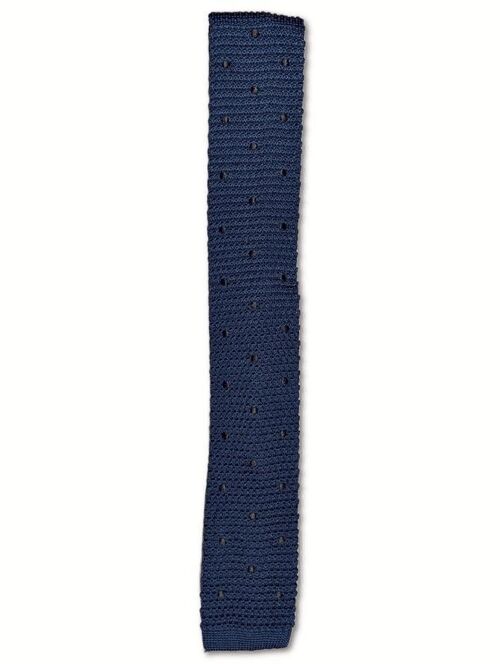 Prussian Blue Polka Dot Knitted Tie