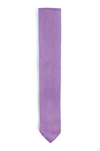 Cravate en maille violette