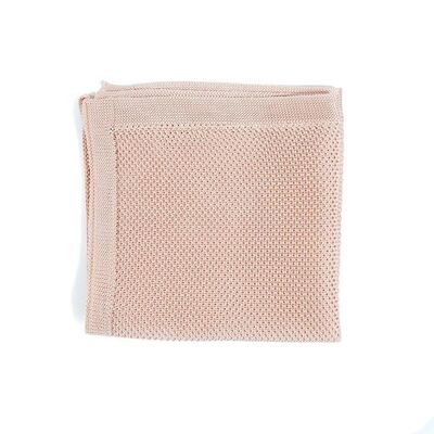 Rose quartz knitted pocket square