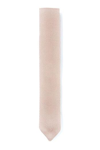 Cravate tricotée quartz rose