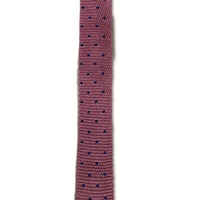 Cravate tricotée à pois rubis