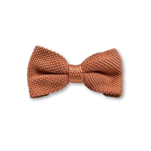 Rustic Orange Knitted Bow Tie | Wedding