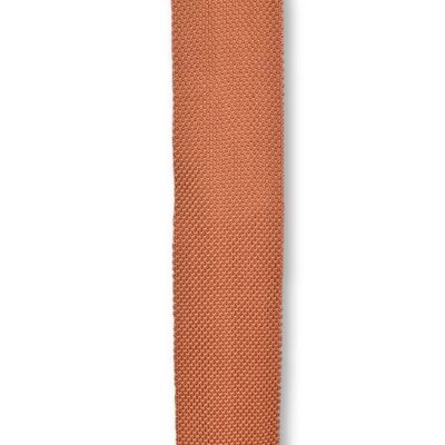 Cravate tricotée orange rustique