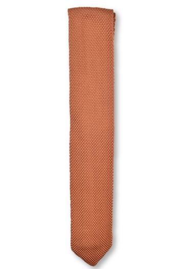 Cravate tricotée orange rustique