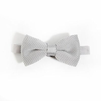 Silver knitted bow tie
