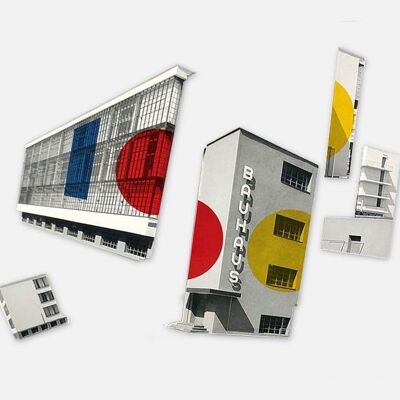 Bauhaus Dessau Aimant de réfrigérateur Architecture Anniversaire (6 pièces)