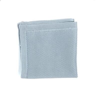 Silver knitted pocket square