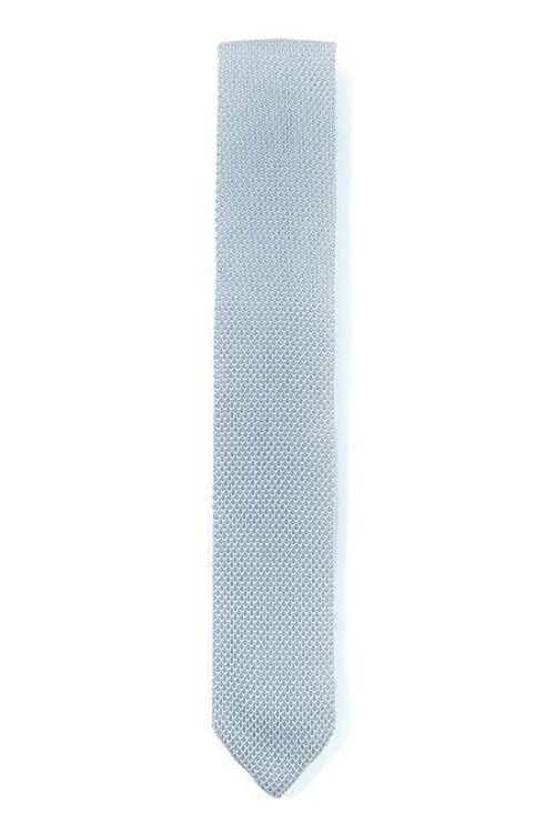 Silver knitted tie