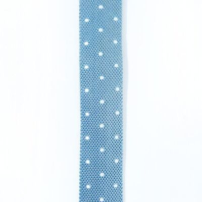 Steel Blue Polka Dot Knitted Tie