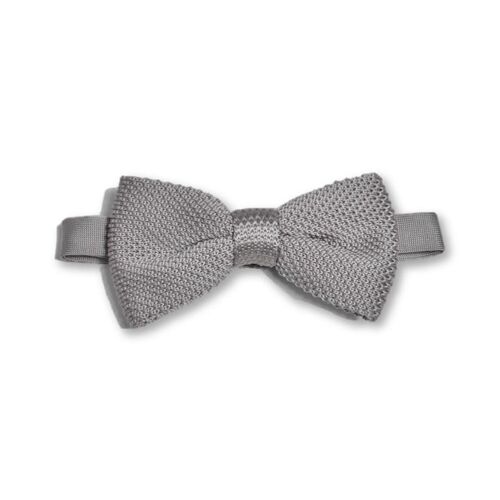 Stone Grey Knitted Bow Tie | Wedding