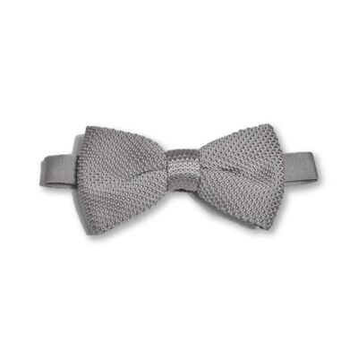 Noeud papillon en tricot gris pierre | Mariage