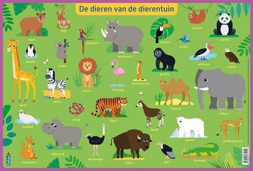 Deltas Educatieve onderleggers - De dieren van de dierentuin