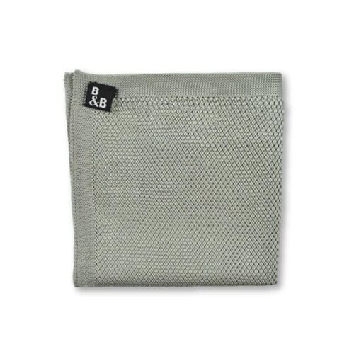 Stone grey knitted pocket square
