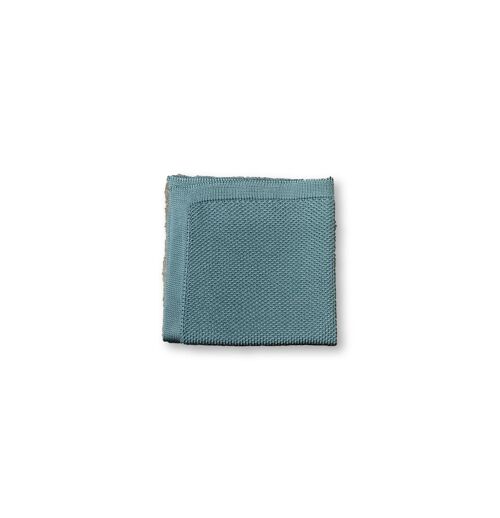 Teal knitted pocket square