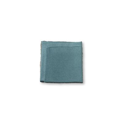 Teal knitted pocket square