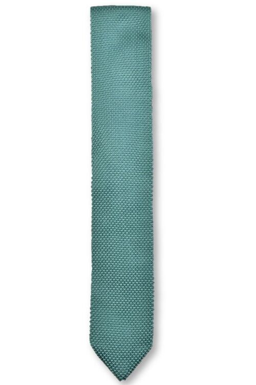 Teal knitted tie