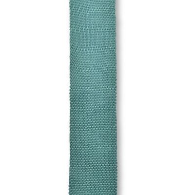 Corbata de punto verde azulado