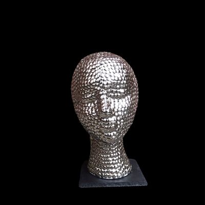 Lockdown Queen Mixed Media Sculpture Head auf Greystone-Schiefer montiert