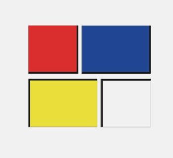 Aimants d’art Mondrian De Stijl (4 pièces) 2