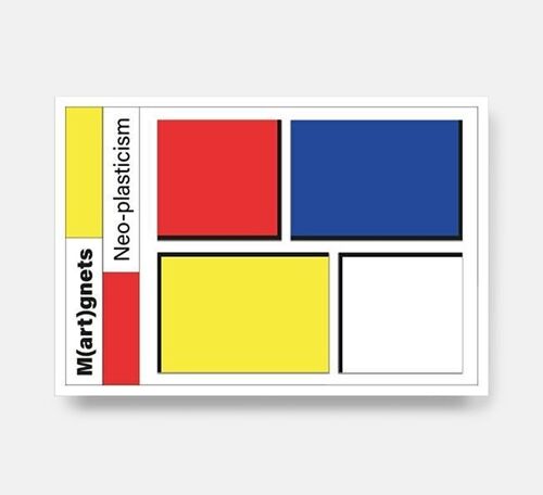 Mondrian De Stijl Fridge Magnets Art (4 pieces)