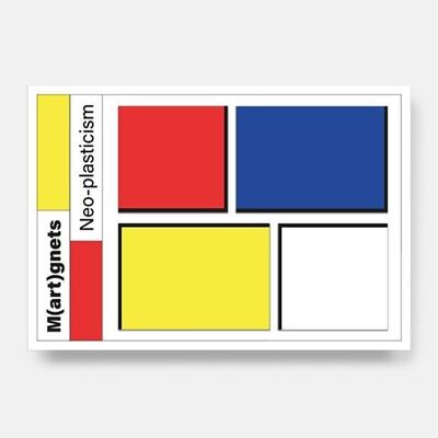 Mondrian De Stijl Fridge Magnets Art (4 pieces)