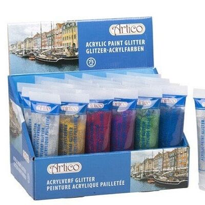 Artico acrylverf glitter 75 ml (per stuk)