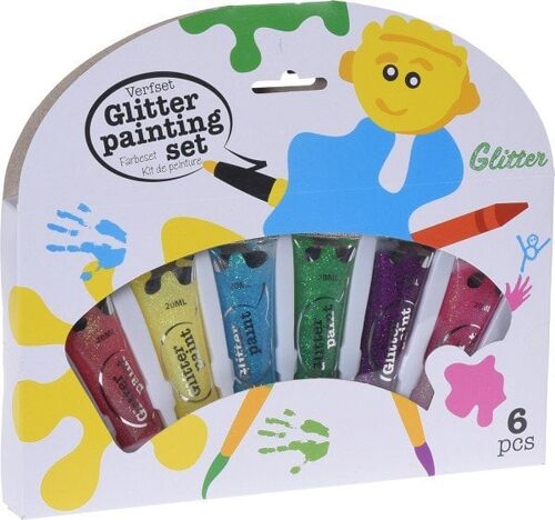 Glitterverfset 6 tubes a 20ml