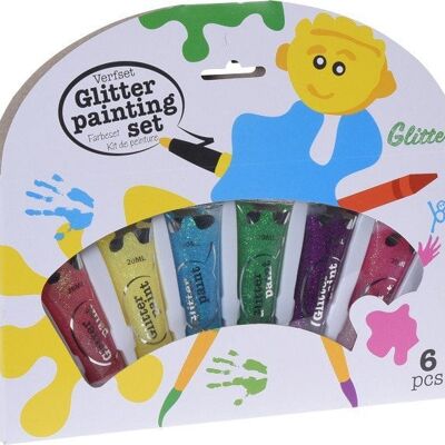 Glitterverfset 6 tubes a 20ml