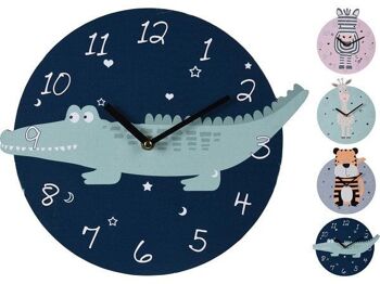 Horloge murale mdf animaux Ø26cm