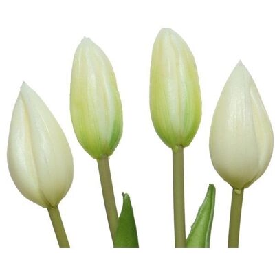 Decoris Tulp op steel pvc creme 10x10xH40cm